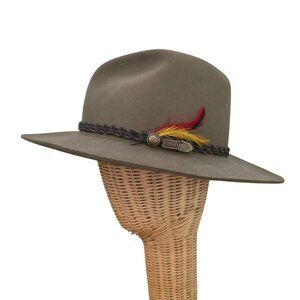 Vintage Flechet Brown 'Longhorn' Western Cowboy Hat Size XL Genuine Fur Felt USA